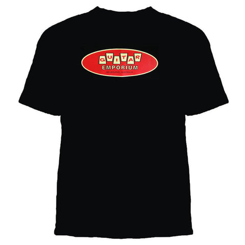 Guitar Emporium Black T-Shirt with Colour Logo Print
